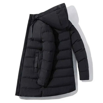 Men's Hooded Winter Puffer Jacket - Warm Bubble Coat