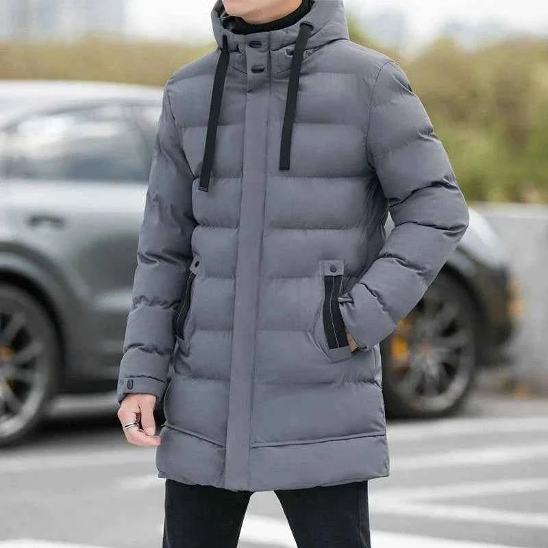 Men's Hooded Winter Puffer Jacket - Warm Bubble Coat