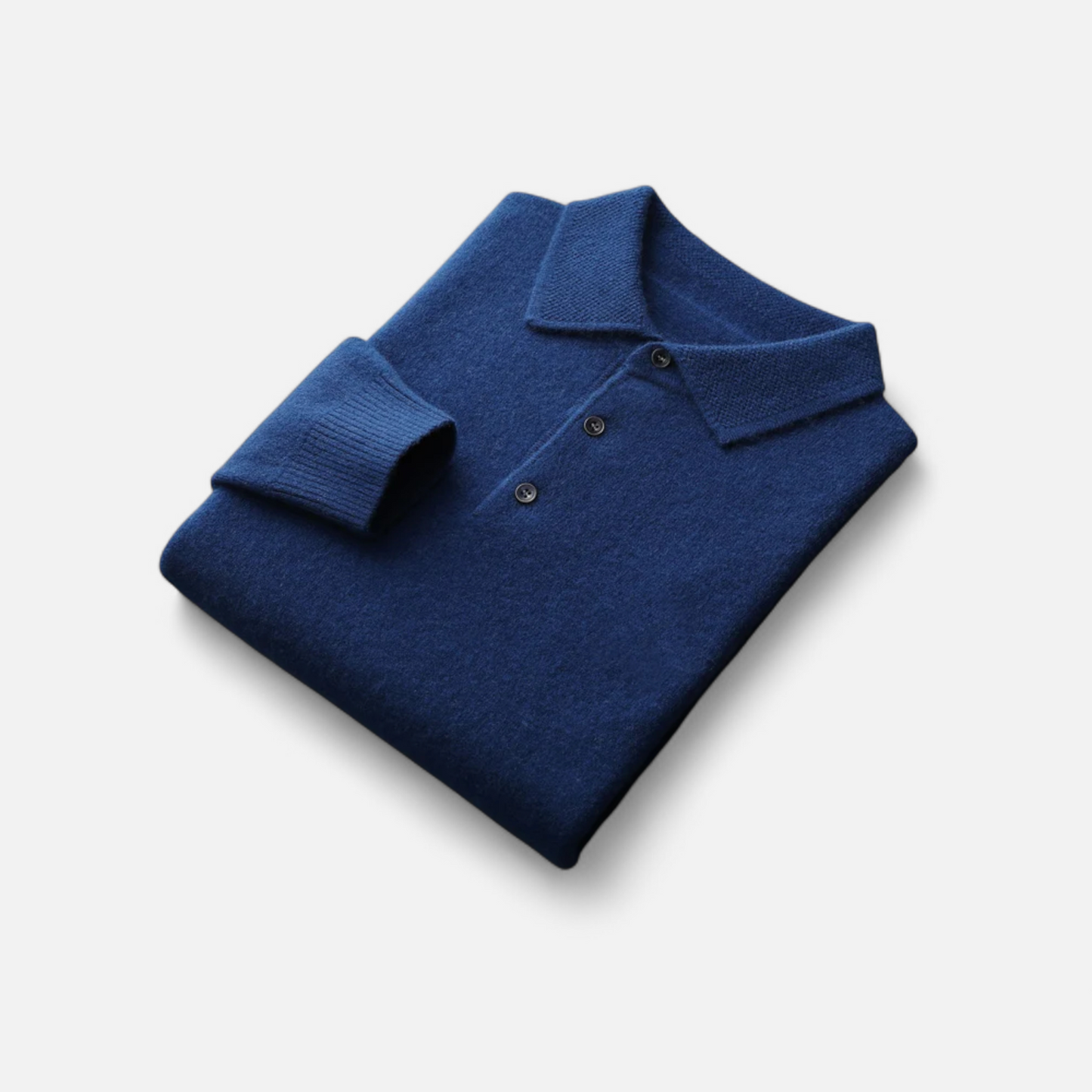 Men’s Merino Wool Polo Sweater - Navenport