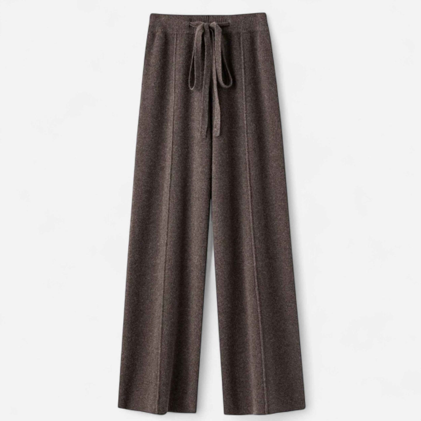 Women's Wide-Leg Knit Trousers in Pure Wool