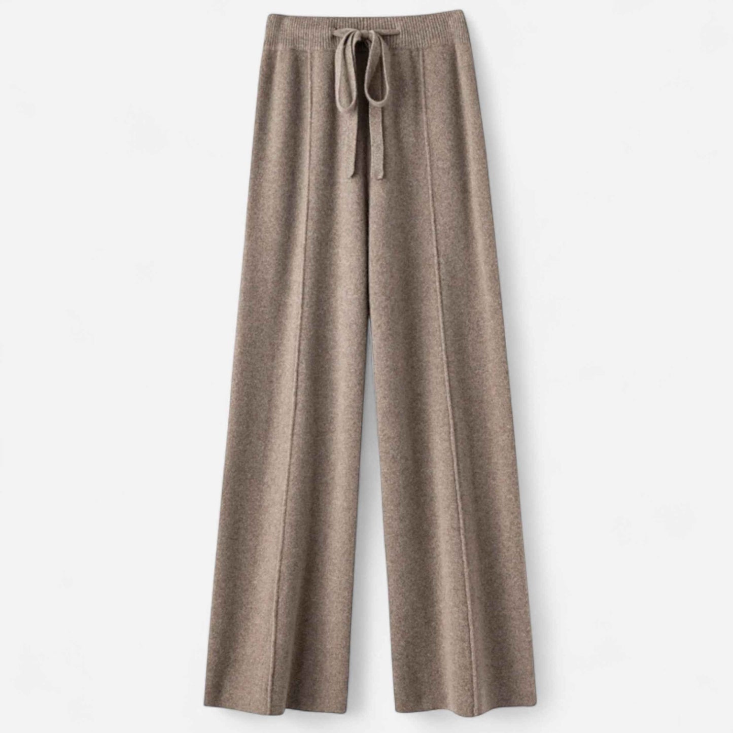 Women's Wide-Leg Knit Trousers in Pure Wool