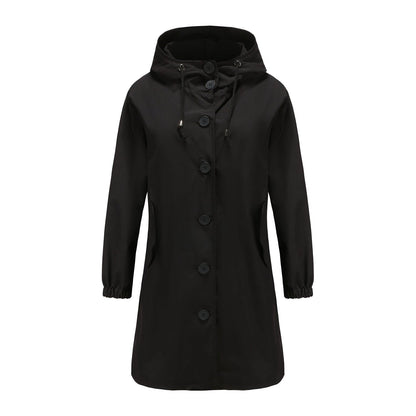 Women's Waterproof Rain Jacket - Hooded Lightweight Windbreaker - Outdoor Casual Wear