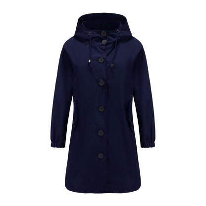 Women's Waterproof Rain Jacket - Hooded Lightweight Windbreaker - Outdoor Casual Wear