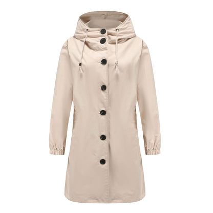 Women's Waterproof Rain Jacket - Hooded Lightweight Windbreaker - Outdoor Casual Wear