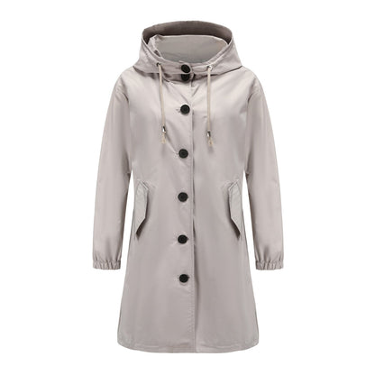 Women's Waterproof Rain Jacket - Hooded Lightweight Windbreaker - Outdoor Casual Wear