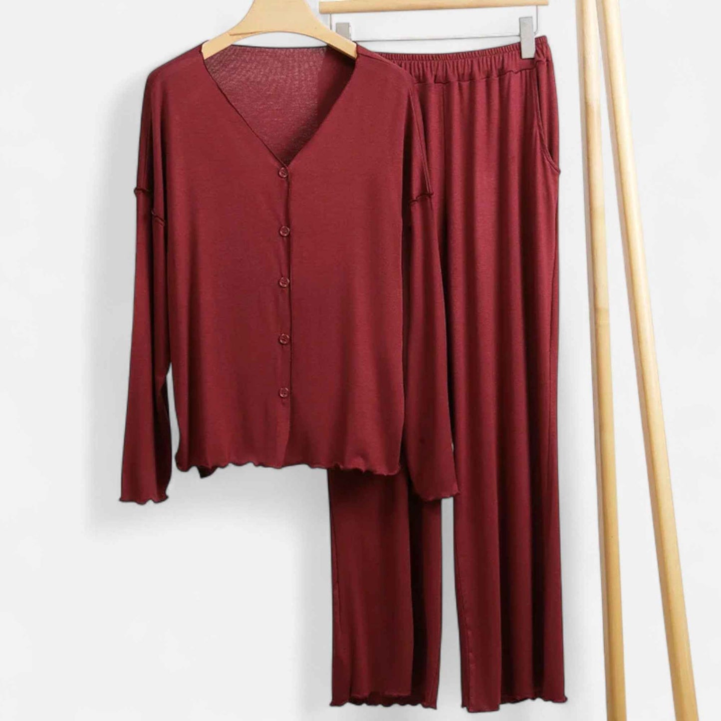 Women's Cozy Two-Piece Cashmere-Feel Loungewear Set