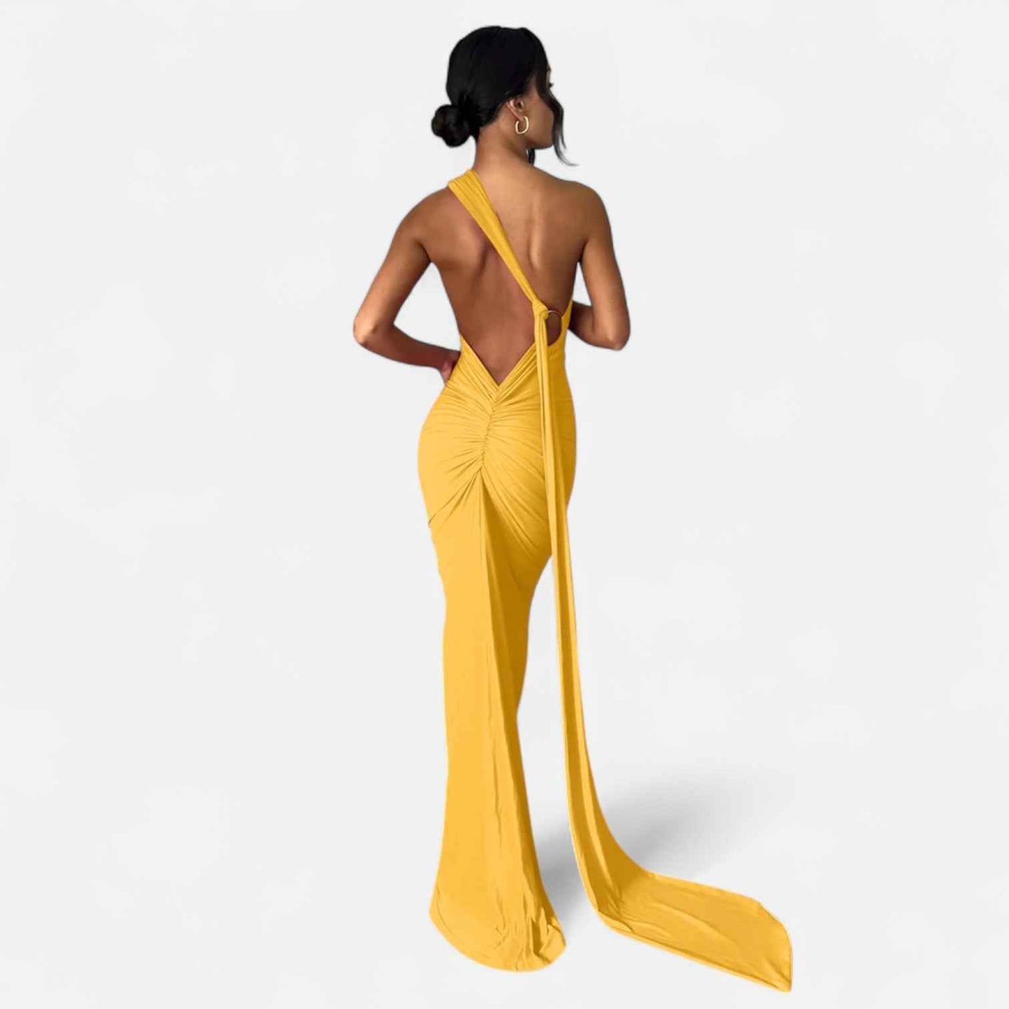 Backless Evening Dress with Scarf Tie for Women